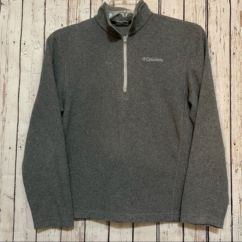 Columbia Grey Fleece Quarter Zip Pullover Small